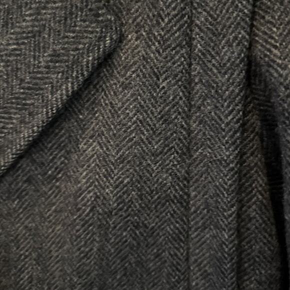 Alorna Vintage 80's Herringbone Double Breasted Coat Large Petite 3/4 Length USA - Picture 4 of 7